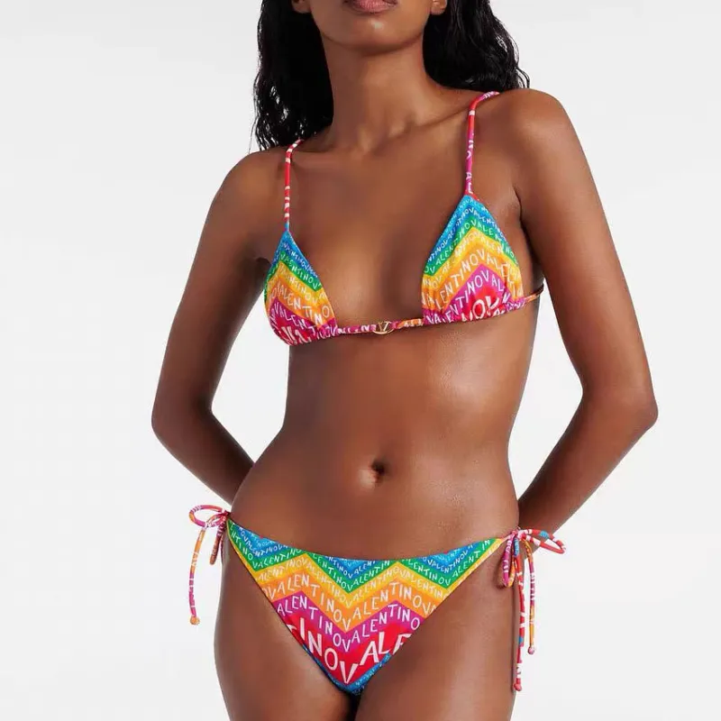 Printed Flowers Two Pieces Bikini Printed Flowers Two Pieces Bikini