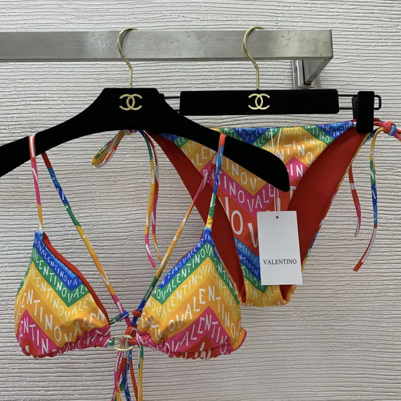 Printed Flowers Two Pieces Bikini Printed Flowers Two Pieces Bikini