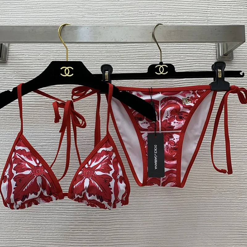 Triangle Flowers Two Pieces Bikini Triangle Flowers Two Pieces Bikini